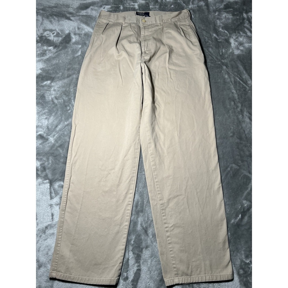 Polo Ralph Lauren Pants 34x30 Beige Preppy Straight Leg Classic Fit - Picture 1 of 8